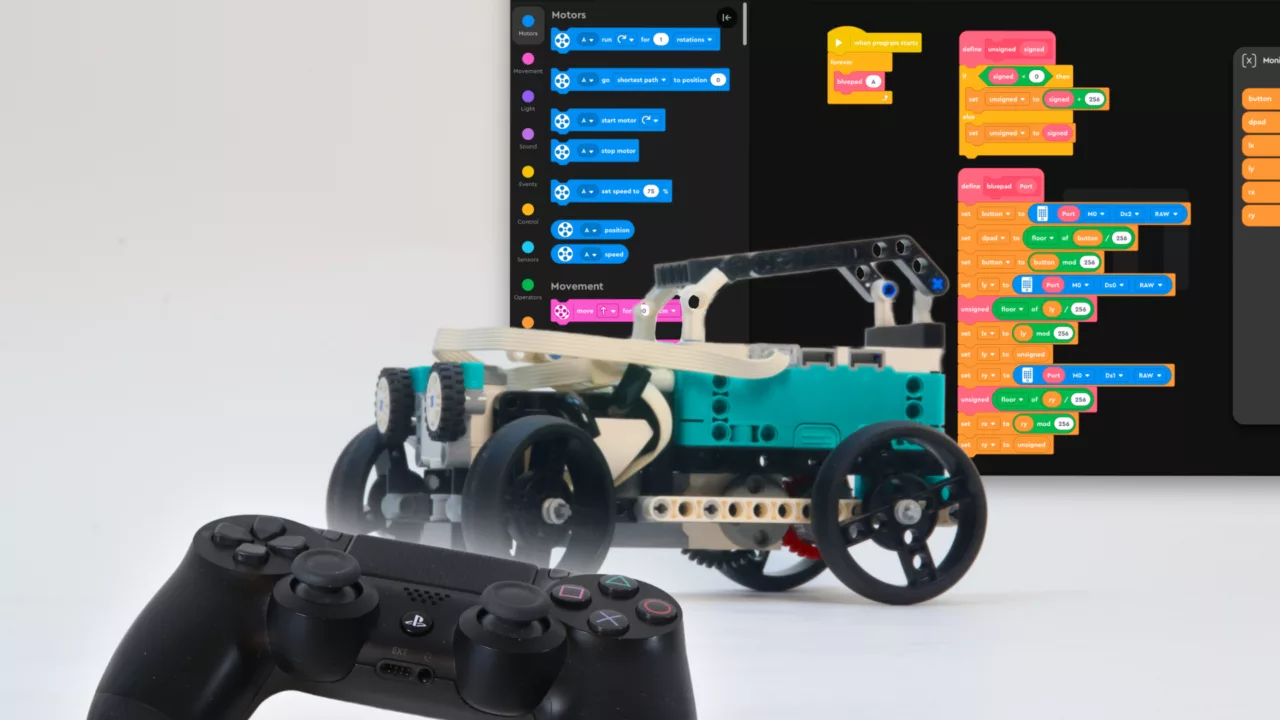 lagless gamepad remote control with robot inventor blocks